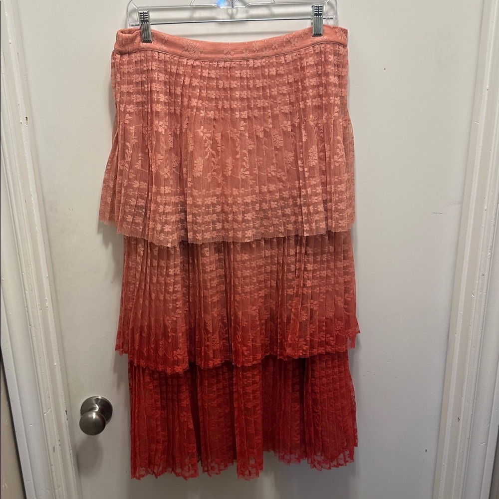 Maeve Anthropologie layered Lace Ombré Skirt